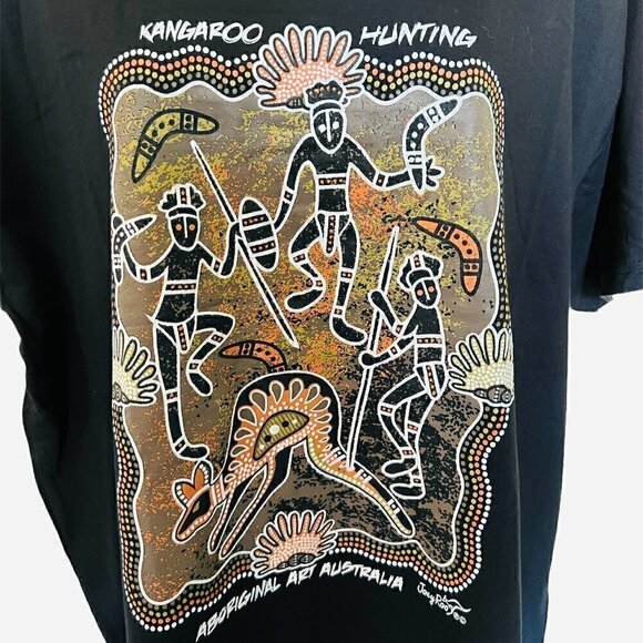 𝅺KANGAROO Hunting Casual Outdoor Graphic Black T-Shirt. Size Large - Picture 4 of 6